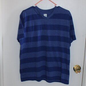 Vintage OP Men's striped T-shirt alternating blue and navy horizontal stripes